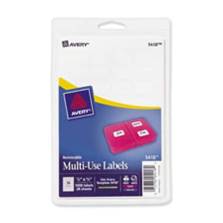 Avery AVE05453 Removable Multipurpose Label;3 In. X 4 In.;80-PK;White
